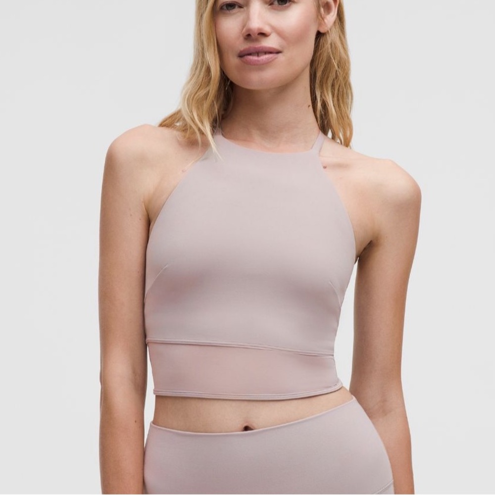 Lululemon Nulu High-Neck Mesh-Hem Tank Top